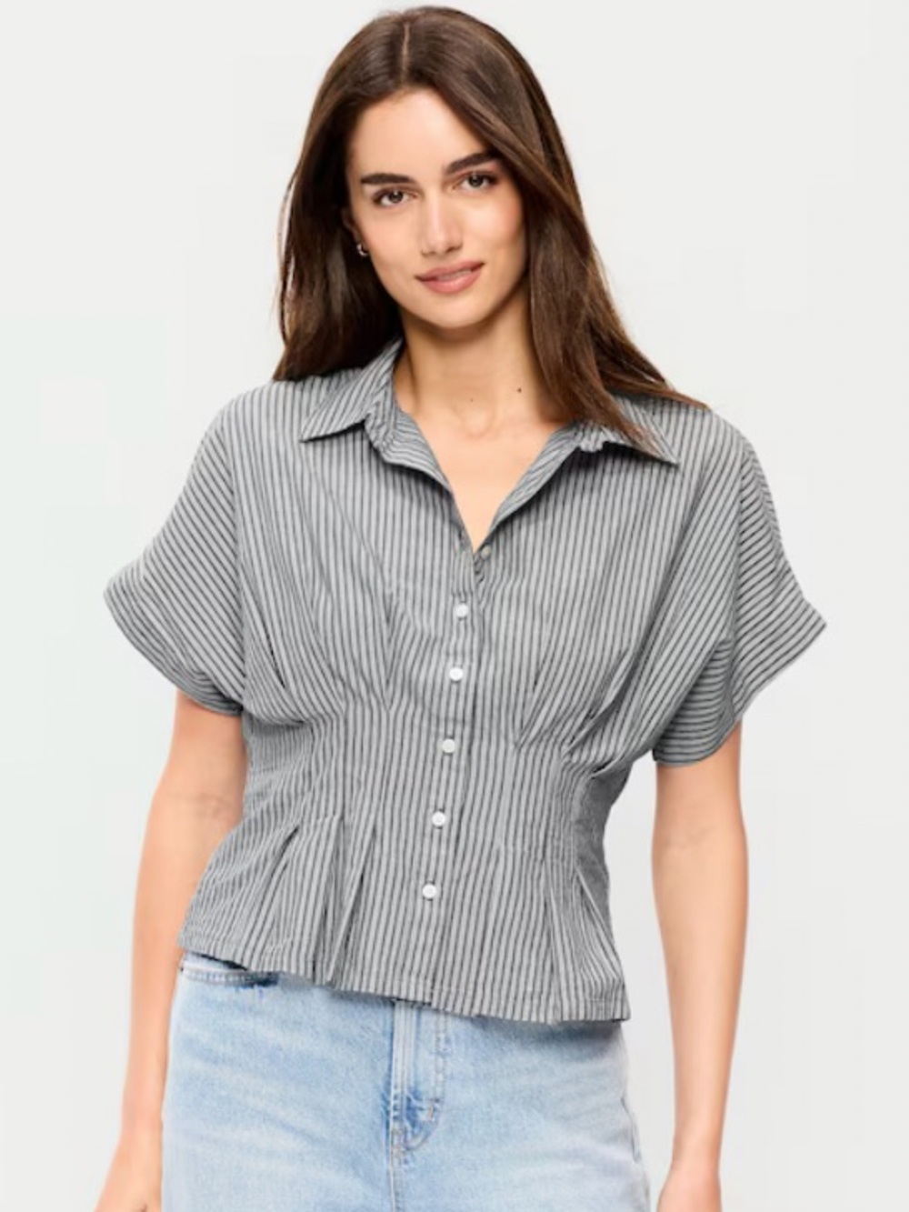 Old navy sold out striped pin tucked top